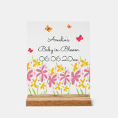 Pink Wildflower Baby Shower Acrylschild (Vorderseite)