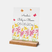 Pink Wildflower Baby Shower Acrylschild (Winkel)
