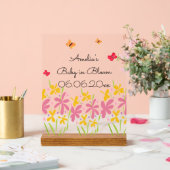 Pink Wildflower Baby Shower Acrylschild (Hochzeit)