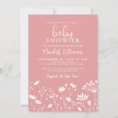 Pink Wildflower Baby Shower Einladung (Vorderseite)