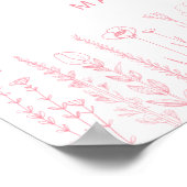 Pink Wildflower Baby Shower Welcome Sign Poster (Ecke)