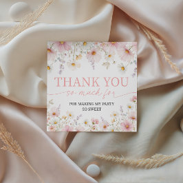 Pink Wildflower Birthday Favor Tags Geschenkanhänger