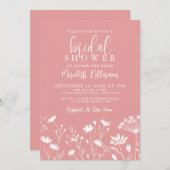 Pink Wildflower Bridal Shower Einladung (Vorne/Hinten)