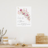Pink Wildflower Bridal Shower Poster (Küche)