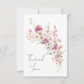 Pink Wildflower Dankeskarte (Vorderseite)