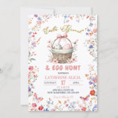 Pink Wildflower Easter Egg Hunt and Brunch Einladung (Vorderseite)