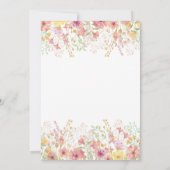 Pink Wildflower Floral Watercolor Wedding Einladung (Rückseite)