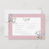 Pink Wildflower Garden Elegant Wedding RSVP Karte (Vorderseite)
