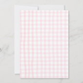 Pink WILDFLOWER Gingham Floral Baptism Invitation Einladung (Rückseite)