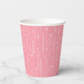 Pink Wildflower Party Cup | Floral Pattern Design Pappbecher (Rückseite)
