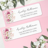 Pink Wildflower Return Address
