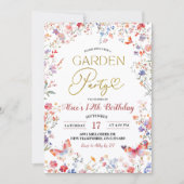 Pink Wildflower Teens Birthday Einladung (Vorderseite)