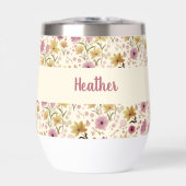 Pink Wildflower Watercolor Monogram Named (Vorderseite)