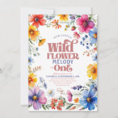 Pink Wildflower Wild One 1st birthday Invitation Einladung (Vorderseite)