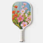 Pink Wildflowers | Watercolor Floral Painting Pickleball Schläger (Rückseite)