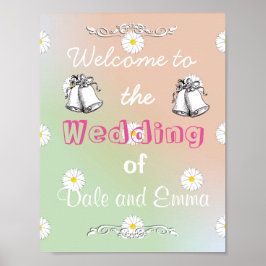 Pink Willkommen bei der Hochzeit des Posters (Name Poster