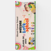 Pink Willkommen zurück zum Banner der Schule (Vertikal)