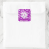 Pink Willkommensticket Quadratischer Aufkleber (Tasche)