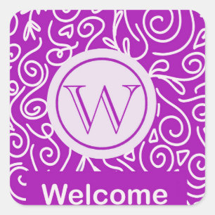 Pink Willkommensticket Quadratischer Aufkleber