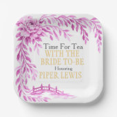 Pink willow Rose bridge Tea Time Pappteller (Vorderseite)