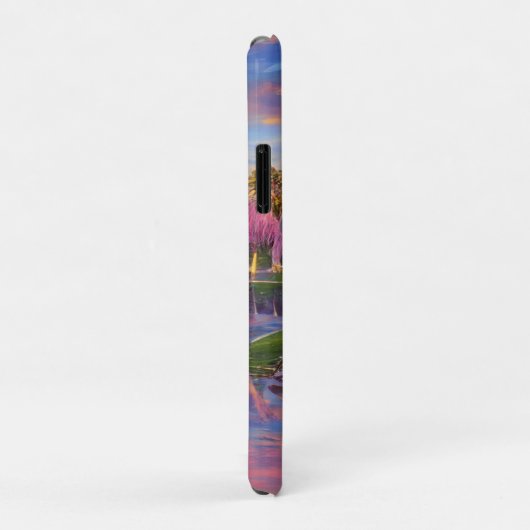 Pink Willow tree bei Sonnenuntergang am Teich Case-Mate iPhone Hülle (Hinten/Rechts)