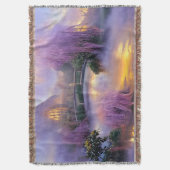 Pink Willow tree bei Sonnenuntergang am Teich Decke (Vorderseite Vertikal)