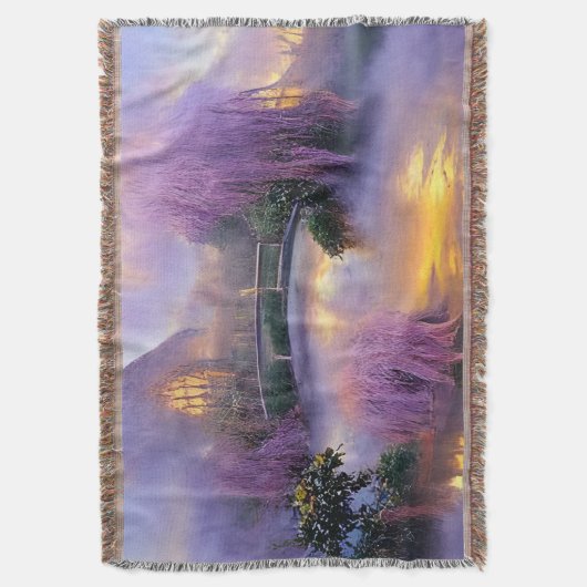 Pink Willow tree bei Sonnenuntergang am Teich Decke (Vorderseite Vertikal)