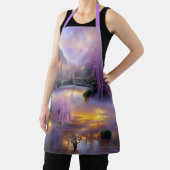 Pink Willow tree bei Sonnenuntergang am Teich Schürze (InSitu)