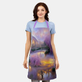 Pink Willow tree bei Sonnenuntergang am Teich Schürze (Getragen)