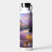 Pink Willow tree bei Sonnenuntergang am Teich Trinkflasche (Vorne)