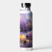 Pink Willow tree bei Sonnenuntergang am Teich Trinkflasche (Rechts)