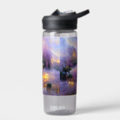 Pink Willow tree bei Sonnenuntergang am Teich Trinkflasche (Links)