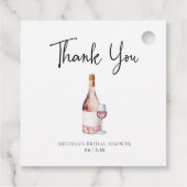 Pink Wine Brautparty Vielen Dank Geschenkanhänger (Rückseite)