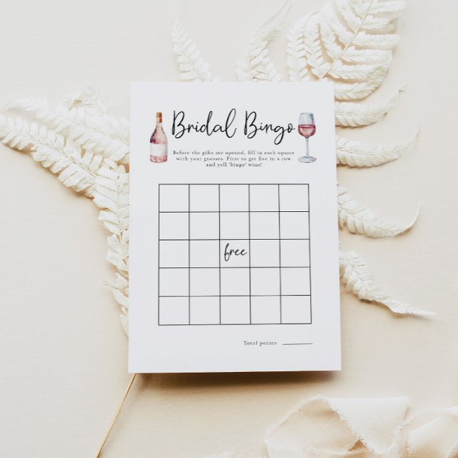 Pink Wine Bridal Bingo Brautparty Game (Von Creator hochgeladen)