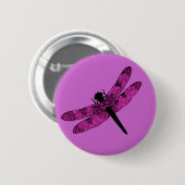 Pink Winged Dragonfly Button (Vorne & Hinten)