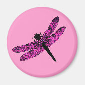 Pink Winged Dragonfly Magnet (Vorne)