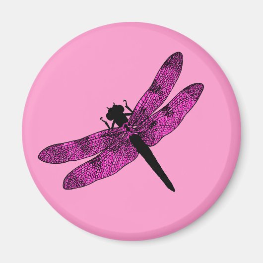 Pink Winged Dragonfly Magnet (Vorne)