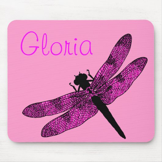 Pink Winged Dragonfly Mousepad (Vorne)