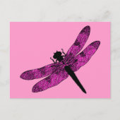 Pink Winged Dragonfly Postkarte (Vorderseite)