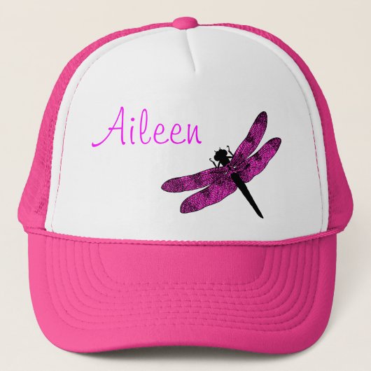 Pink Winged Dragonfly Truckerkappe (Vorderseite)