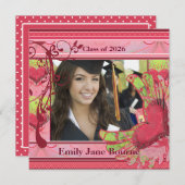 Pink Winged Heart Abschluss Picture Class 2012 Ankündigung (Vorne/Hinten)