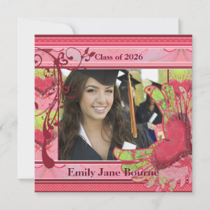 Pink Winged Heart Abschluss Picture Class 2012 Ankündigung