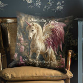 Pink Winged Unicorn Woodland Kissen