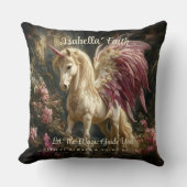 Pink Winged Unicorn Woodland Kissen (Vorderseite)