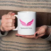 Pink wings Cute Girly Aviation Women Simple  Kaffeetasse