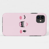 Pink Winking Kawaii Face Case (Rückseite (Horizontal))