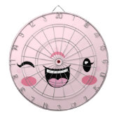 Pink Winking Kawaii Face Dart Board Dartscheibe (vorne)