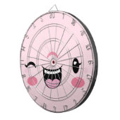 Pink Winking Kawaii Face Dart Board Dartscheibe (Vorderseite rechts)