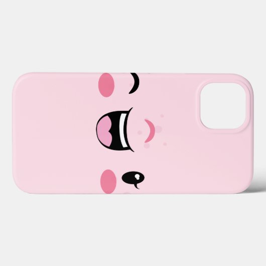 Pink Winking Kawaii Face iPad Case (Rückseite (Horizontal))