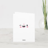 Pink Winking Kawaii Face Note Card Karte (Rückseite)